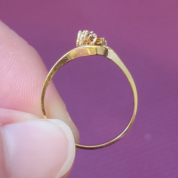 Vintage Small Set Multi-Gemstone Gold Plated Ring Size 7 Signed Sample - Picture 10 of 11